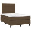 vidaXL Boxspringbett mit Matratze Dunkelbraun 120x200 cm Stoff