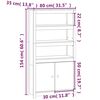 vidaXL Highboard Schwarz 80x35x154 cm Massivholz Kiefer