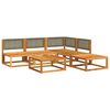 vidaXL 6-tlg. Gartensofa-Set mit Kissen Holz Akazie & Rattan