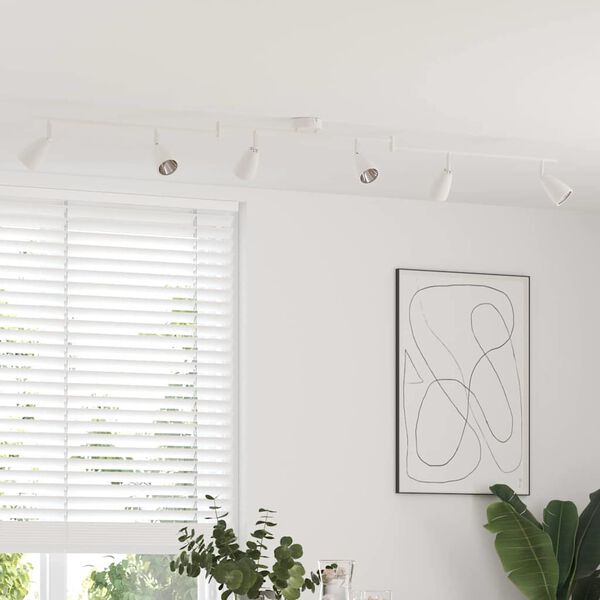 vidaXL Deckenstrahler mit Strahlern Wei&szlig; 25.5 x 8 x 16 cm Metall