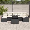 vidaXL Garten-Sofa-Set mit Kissen 8 pcs Schwarz Poly Rattan