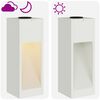vidaXL Solar LED Wegeleuchte 2 pcs Wei&szlig; Kalt gewalzter Stahl