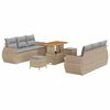vidaXL Gartensofa-set mit Kissen 9 pcs Beige und Hellgrau Poly-Rattan
