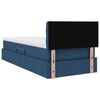 vidaXL Bett mit Stauraum und LED mit Matratze Blau 90 x 200 cm Stoff