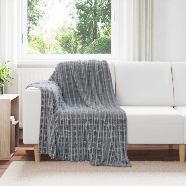 vidaXL &Uuml;berwurfdecke Dunkelgrau 150 x 130 cm Fleece