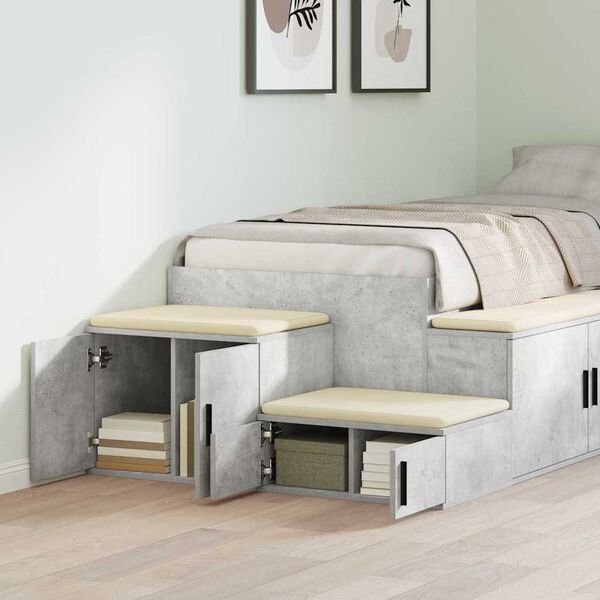 vidaXL Aufbewahrungsschrank 2 pcs Beton Grau 127 x 41 x 40 cm