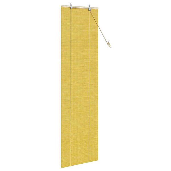 vidaXL Rollo mit Vorh&auml;ngen Gelb 60 x 220 cm Bambus