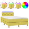 vidaXL Boxspringbett mit Matratze & LED Gr&uuml;n 120x200 cm Stoff