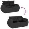vidaXL 4-tlg. Garten-Sofagarnitur mit Kissen Schwarz Poly Rattan