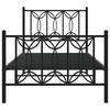 vidaXL Bettgestell mit Kopf- und Fu&szlig;teil Metall Schwarz 90x200 cm
