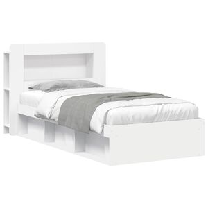 vidaXL Bettgestell mit Stauraum Wei&szlig; 100 x 200 cm Holzwerkstoff