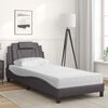 vidaXL Bett "Viana" mit Matratze Grau 90x200 cm Kunstleder