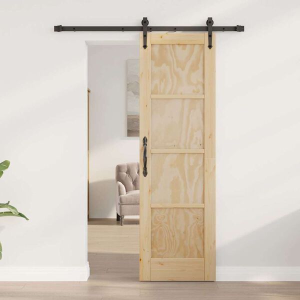 vidaXL Schiebet&uuml;r ORKDAL Braun 61 x 198,5 cm Massives Kiefernholz