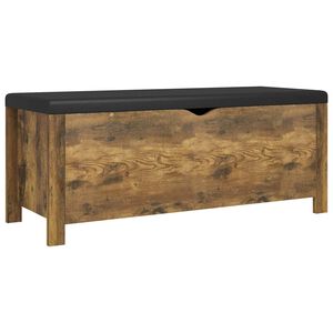 vidaXL Sitzbank mit Stauraum und Kissen R&auml;uchereiche 105x40x45cm