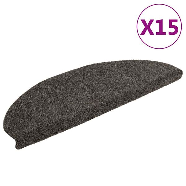 vidaXL Stufenmatten Selbstklebend 15 Stk. 65x21x4 cm Anthrazit Halbrund Groß