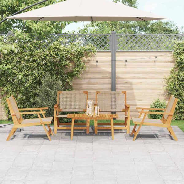 vidaXL Gartenst&uuml;hle mit Tisch 5 pcs Beige 90 x 45 x 40 cm