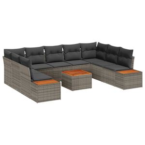 vidaXL Gartensofa-set 5 stk. 9-Sitzanzahl Grau Polyrattan
