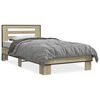 vidaXL Bettgestell Sonoma-Eiche 90x200 cm Holzwerkstoff und Metall