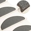vidaXL Stufenmatten 15 Stk. 65x21x4 cm Grau Halbrund Gro&szlig;