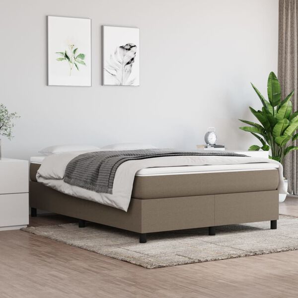 vidaXL Boxspringbettgestell Taupe 140x200 cm Stoff