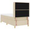 vidaXL Boxspringbett mit Matratze Creme 100 x 200 cm Stoff
