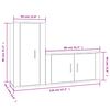 vidaXL 2-tlg. TV-Schrank-Set Grau Sonoma Holzwerkstoff