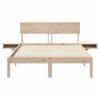vidaXL Bettrahmen mit Kopfteil Braun 140 x 190 cm Massives Kiefernholz