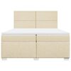 vidaXL Boxspringbett mit Matratze Creme 200x200 cm Stoff