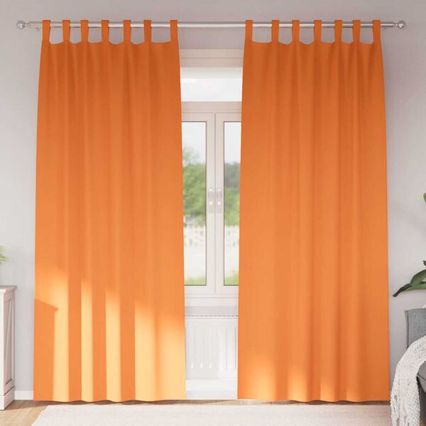 vidaXL Verdunkelungs-Vorh&auml;nge mit Ringen 2 pcs Helles Orange
