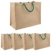 vidaXL Jute-Handtaschen 5 Nat&uuml;rlich und Gr&uuml;n 42 x 33 x 19 cm
