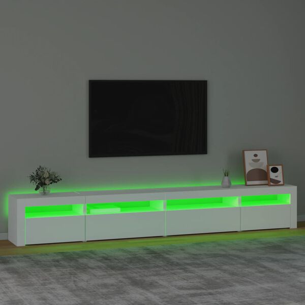 vidaXL TV-Schrank mit LED-Leuchten Wei&szlig; 270x35x40 cm