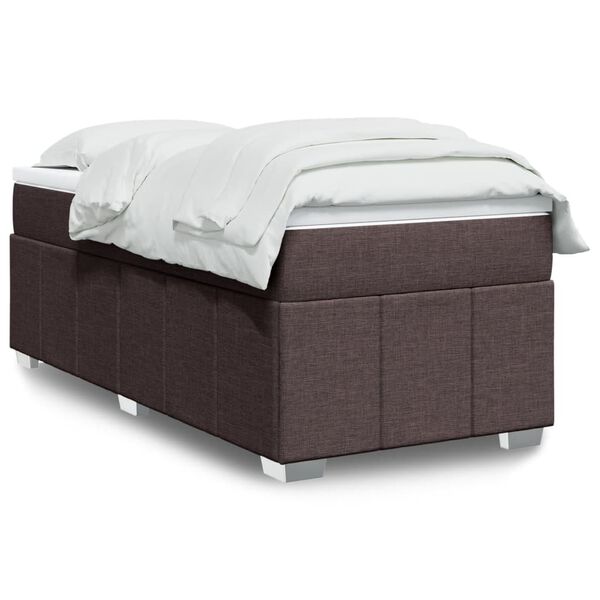 vidaXL Boxspringbett mit Matratze Dunkelbraun 80x200 cm Stoff