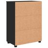 vidaXL Badezimmerschrank mit Speicher mit T&uuml;r Schwarz 60 x 35 x 80 cm