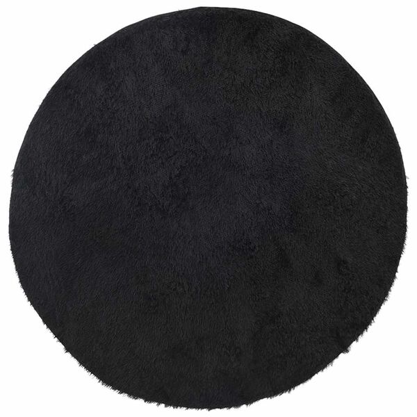 vidaXL Teppich Shaggy Hochflor NAVARRA Schwarz 120x120 cm Polyester