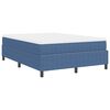 vidaXL Boxspringbett Blau und Wei&szlig; 140 x 200 cm Cordstoff