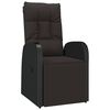 vidaXL 11-tlg. Garten-Essgruppe mit Kissen Schwarz Poly Rattan