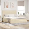 vidaXL Aufbewahrungsbett mit Matratze Creme 160 x 200 cm Polyester