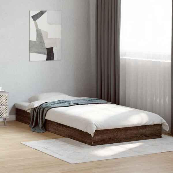 vidaXL Bettgestell ohne Matratze Braun Eiche 75x190 cm Holzwerkstoff