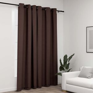 vidaXL Verdunkelungsvorhang mit &Ouml;sen Leinenoptik Taupe 290x245 cm