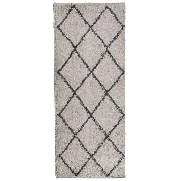 vidaXL Shaggy-Teppich PAMPLONA Hochflor Beige & Anthrazit 80x200 cm