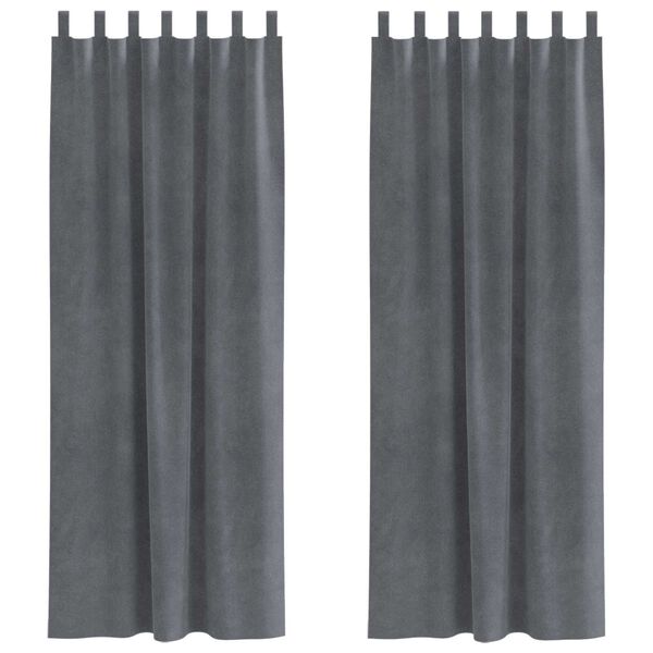 vidaXL Verdunkelungsvorh&auml;nge 2 pcs Hellgrau 140 x 245 cm Samt