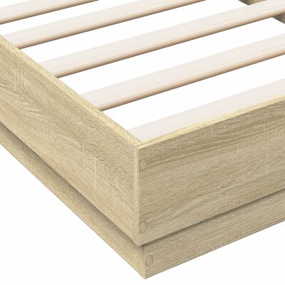 vidaXL Bettgestell ohne Matratze Sonoma-Eiche 75x190 cm Holzwerkstoff