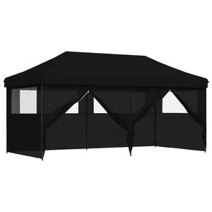 vidaXL Party-Zelt Schwarz 292 x 580 x 315 cm Oxford-Stoff