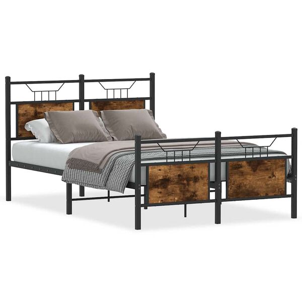 vidaXL Bettgestell ohne Matratze R&auml;uchereiche 120x200 cm Holzwerkstoff