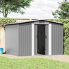 vidaXL Gartenschuppen Grau Metall 257 x 205 x 178 cm