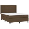 vidaXL Boxspringbett mit Matratze & LED Dunkelbraun 140x190 cm Stoff