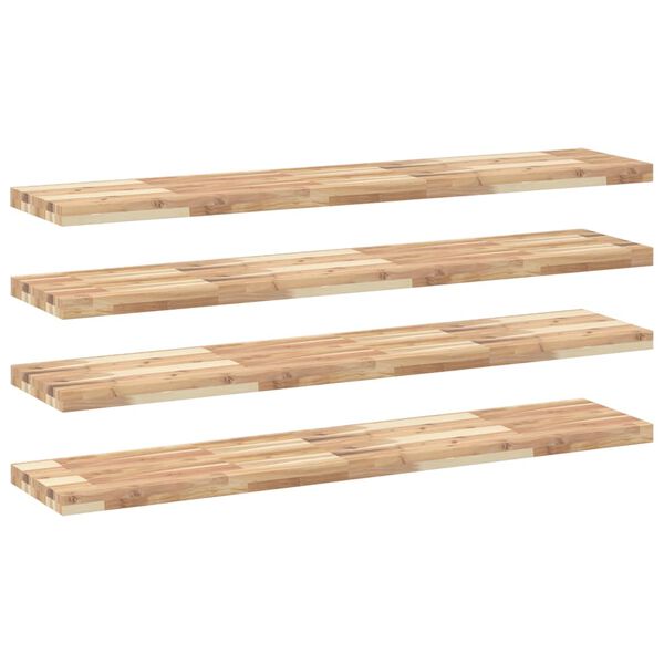 vidaXL Schweberegale 4 Stk. 140x30x4 cm Massivholz Akazie Unbehandelt