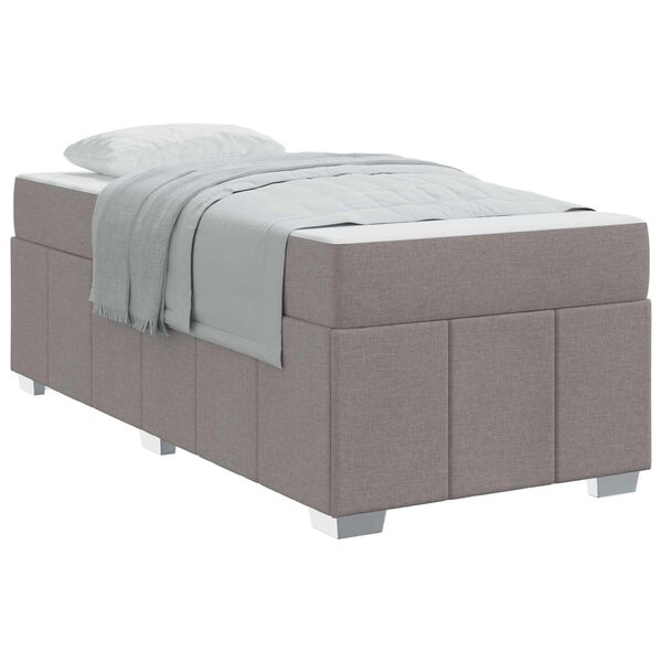 vidaXL Bettrahmen mit Matratze Taupe 90 x 190 cm Stoff
