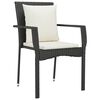 vidaXL Garten Essgruppe mit Kissen 7 pcs Schwarz Poly-Rattan
