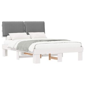 vidaXL Bettgestell mit gepolstertem Kopfteil Hellgrau 160 x 200 cm